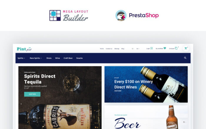 PintPot - Drinks and Beverages Store PrestaShop Teması