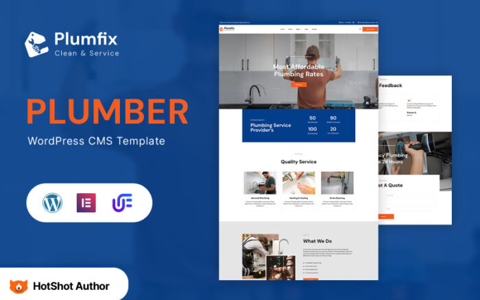 Plumfix - Tesisat Hizmetleri WordPress Elementor Teması