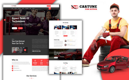 Powar-Cartune Araba Tamir Hizmetleri Açılış Sayfası WordPress Teması