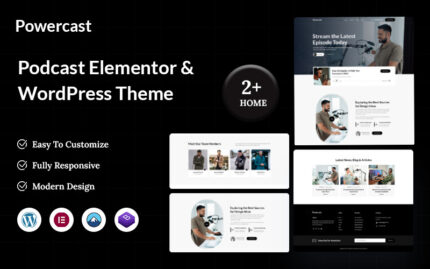 Powercast – Podcast Elementor WordPress Teması