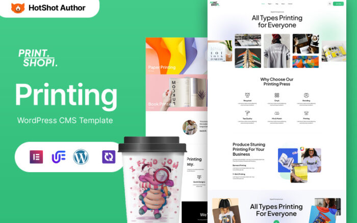 Printshopi - Basım Şirketi WordPress Elementor Teması