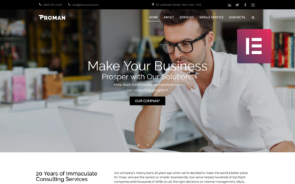 Proman - İş Çok Amaçlı Modern WordPress Elementor Teması