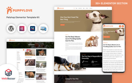 PuppyLove - Pet Services Çok Amaçlı WordPress Elementor Teması