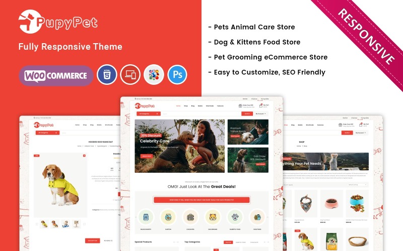 Pupypet - Pet Shop ve Pet Aksesuarları WooCommerce Teması