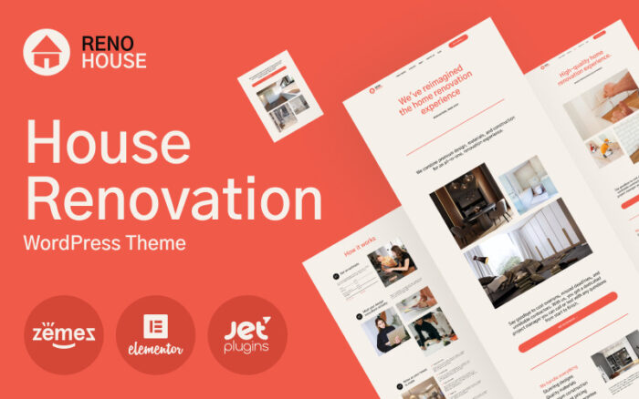 RenoHouse - Modern İnşaat Projesi Web Sitesi WordPress Teması