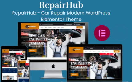 RepairHub - Araba Tamiri Modern WordPress Elementor Teması