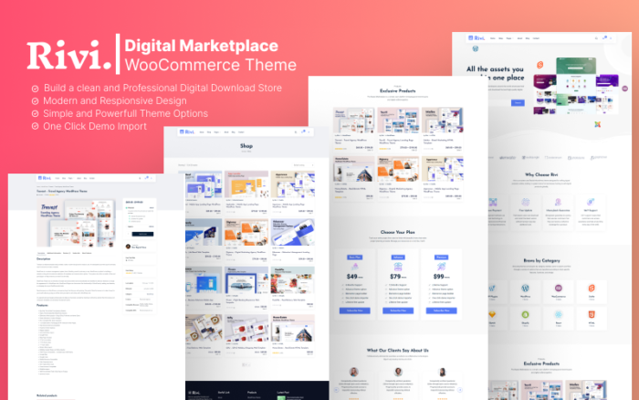 Rivi - Dijital Pazar Yeri WooCommerce Teması