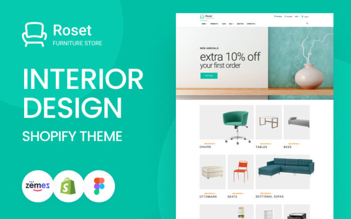 Roset - Responsive Furniture and Interior Design Shopify Teması