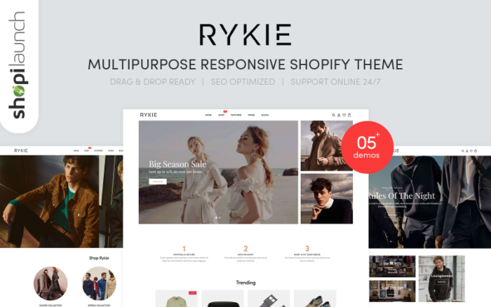 Rykie - Çok Amaçlı Duyarlı Shopify Teması