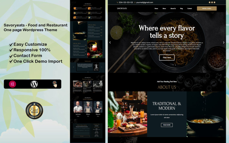 Savouryeats - Yemek ve Restoran WordPress Teması