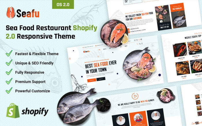 Seafu - Deniz Ürünleri ve Restoran Shopify Teması