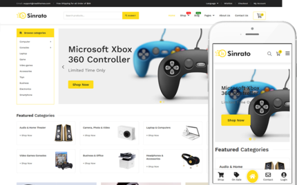 Sinrato - Dijital, Elektronik Mağazası WooCommerce Teması