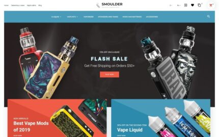 Smolder - E-sigara Web Sitesi Tasarımı PrestaShop Teması