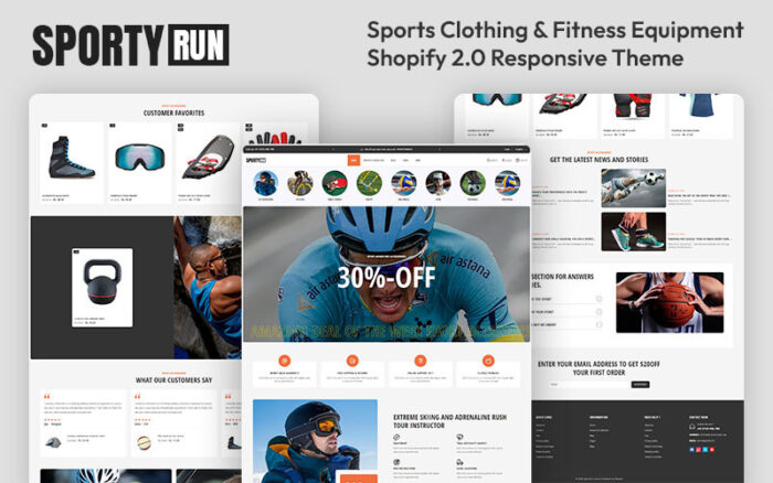 Sportyrun - Spor Giyim ve Fitness Ekipmanları Çok Amaçlı Shopify 2.0 Duyarlı Teması