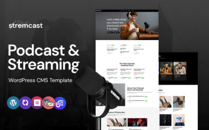 Stremcast - Podcast, FM Radyo ve Yayın Çok Amaçlı WordPress Elementor Teması