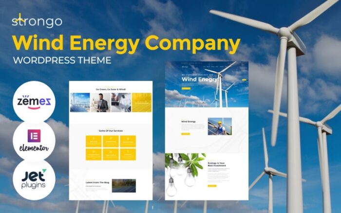 Strongo - Rüzgar ve Güneş Enerjisi WordPress Teması