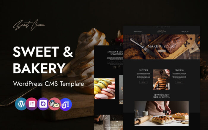 Sweetcream - Fırın ve Kurabiye Dükkanı CMS WordPress Elementor Teması