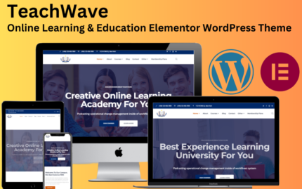 TeachWave - Çevrimiçi Öğrenme ve Eğitim Elementor WordPress Teması