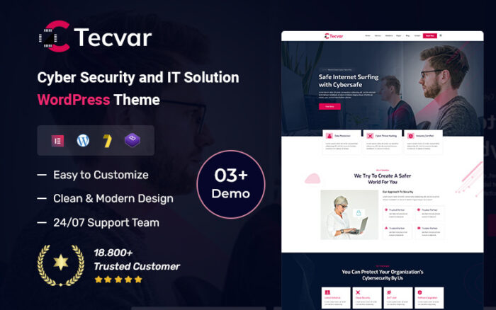 Tecvar – Siber Güvenlik ve BT Çözümü WordPress Teması