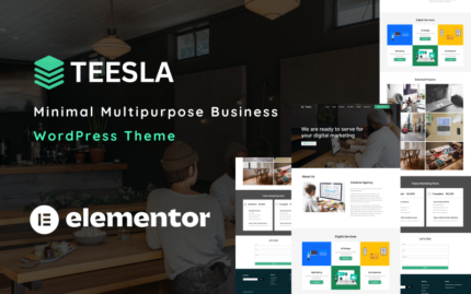 Teesla - Minimalist Çok Amaçlı İş WordPress Teması Tek Sayfa