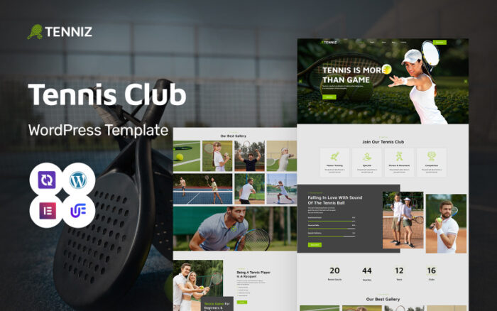 Tenis - Tenis ve Spor Kulübü WordPress Elementor Teması