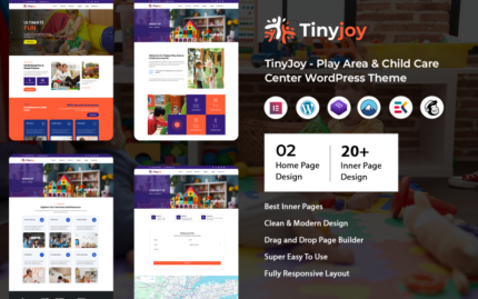 TinyJoy - Oyun Alanı ve Çocuk Bakım Merkezi WordPress Teması