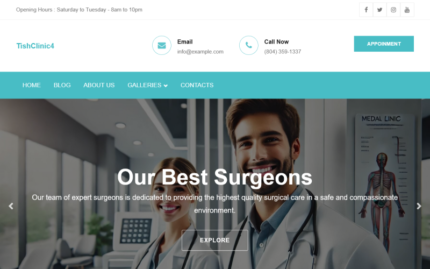 TishClinic4 - Tıbbi Klinik WordPress Teması