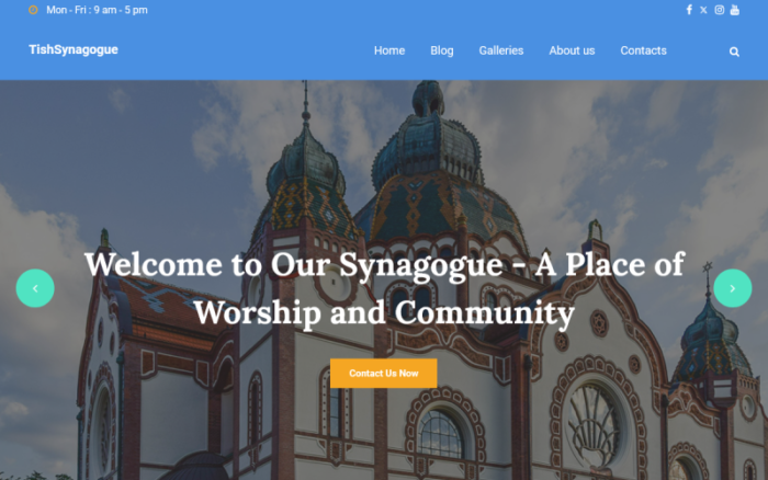 TishSynagogue - Sinagog WordPress Teması