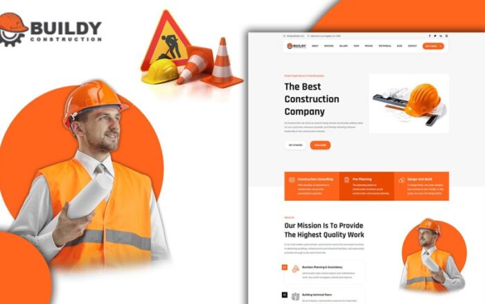 Tomaar Buildy Çok Amaçlı İnşaat Açılış Sayfası WordPress Teması