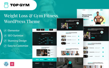 Topgym – Kilo Verme ve Spor Salonu Fitness WordPress Teması