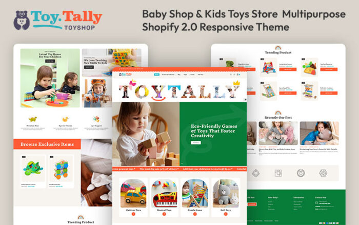 Toytally - Çocuk Oyuncakları ve Bebek Moda Mağazası Çok Amaçlı Shopify 2.0 Duyarlı Teması