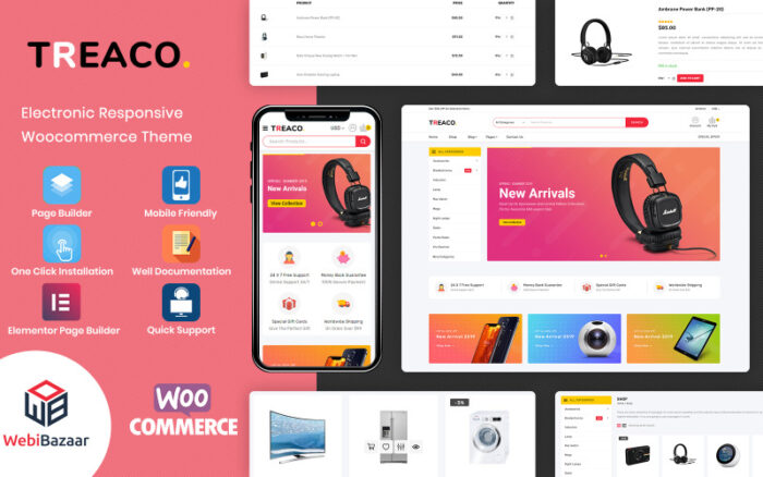 Treaco - Elektronik Çok Amaçlı Mağaza WooCommerce Teması