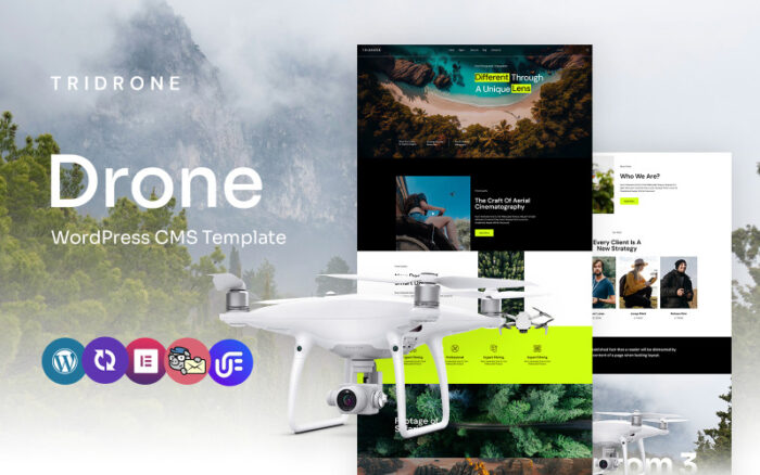 Tridrone - Drone Mağazası Çok Amaçlı WordPress Elementor Teması