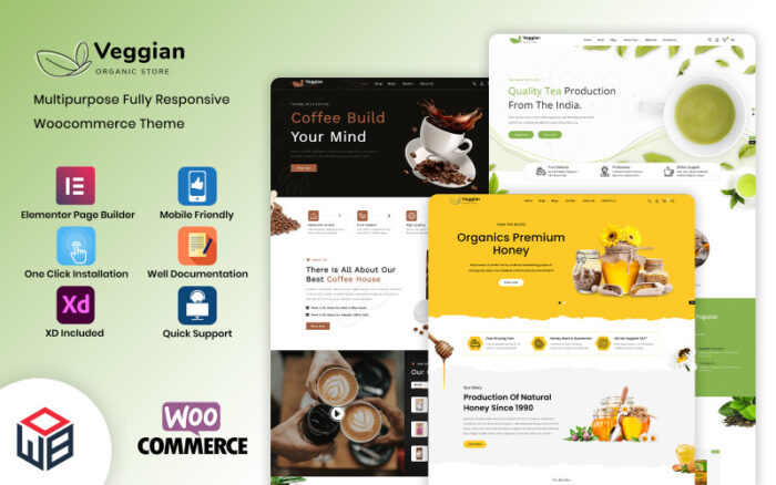 Veggian - Bitkisel Çay, Kahve ve Bal Çok Amaçlı WooCommerce Şablonu