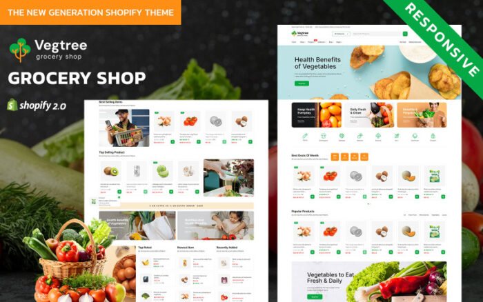 Vegtree - Organik Sebzeler ve Bakkal Shopify 2.0 Duyarlı Teması