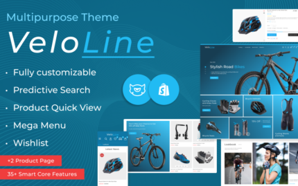 VeloLine - Spor, Bisiklet, Seyahat, Moto Shopify 2.0 Mağazası