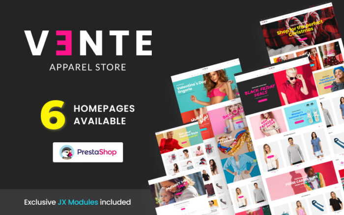 Vente - Apparel Store Clean Bootstrap Ecommerce PrestaShop Teması