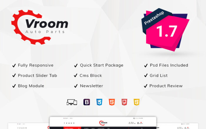 Vroom -Auto Parts Store PrestaShop Teması