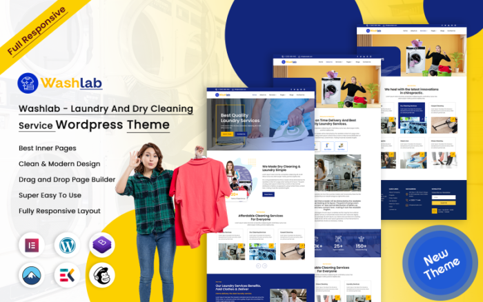 Washlab - Çamaşırhane ve Kuru Temizleme WordPress Teması