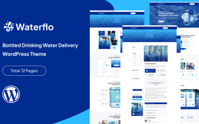 Waterflo - Şişelenmiş İçme Suyu Teslimatı WordPress Teması