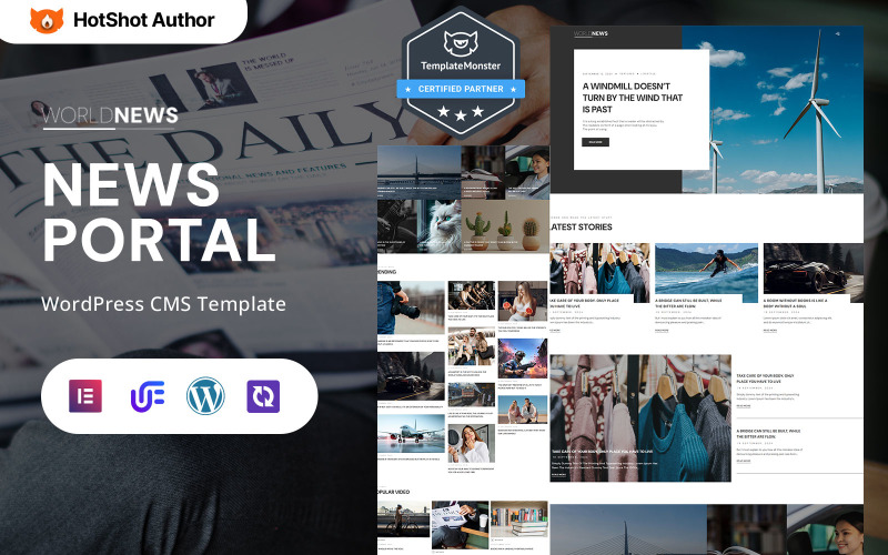 Worldnews - Haber Portalı ve Dergi Portalı WordPress Elementor Teması