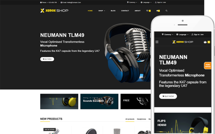 Xerox Shop - Audio Store Teması WooCommerce Teması