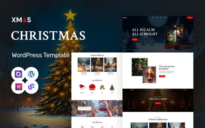 Xmas - Noel Etkinliği, Hediyelik Eşya Dükkanı ve Aile Toplantısı WordPress Elementor Teması